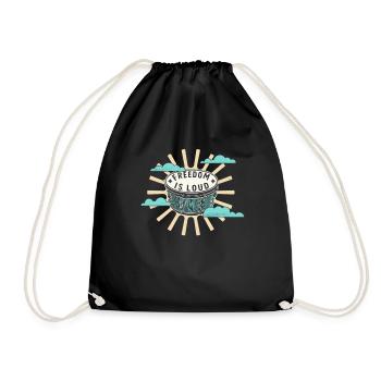 Bongo drum freedom is loud music lover - Drawstring Bag - black - Front
