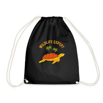 Wilderness Expert Turtle Zookeeper Zoo - Drawstring Bag - black - Front
