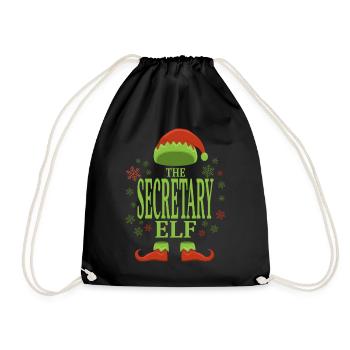 Sekretärin Weihnachtself - Turnbeutel - Schwarz - Vorne