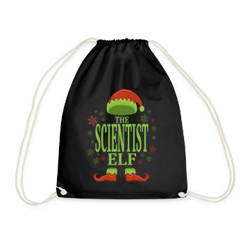 Wissenschaftler Weihnachtself - Turnbeutel - Schwarz - Vorne