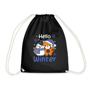 Panda Rouge Hello Bonhomme de neige d’hiver - Sac de sport léger - noir - Devant
