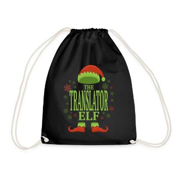 Traducteur Elfe de Noël - Sac de sport léger - noir - Devant