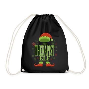 Therapeut Weihnachtself - Turnbeutel - Schwarz - Vorne