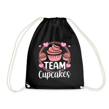 Team Cupcakes Lovers Cupcake Food Sweet - Drawstring Bag - black - Front