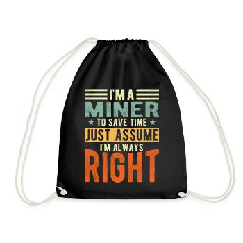 Miner - Drawstring Bag - black - Front