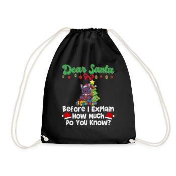 Cher Père Noël avant que j’explique combien savez-vous - Sac de sport léger - noir - Devant