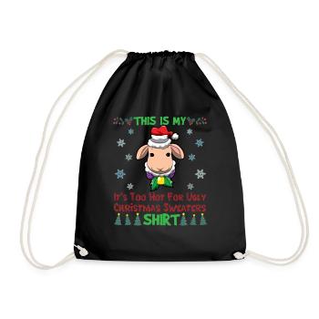 This Is My It's Too Hot For Ugly Christmas Sweater - Drawstring Bag - black - Front