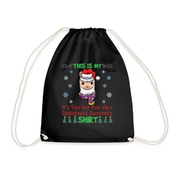This Is My It's Too Hot For Ugly Christmas Sweater - Drawstring Bag - black - Front