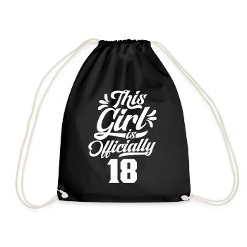 This girl is officially 18 eighteen celebration - Drawstring Bag - black - Front