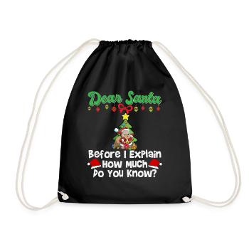 Cher Père Noël avant que j’explique combien savez-vous - Sac de sport léger - noir - Devant