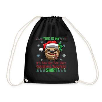 This Is My It's Too Hot For Ugly Christmas Sweater - Drawstring Bag - black - Front