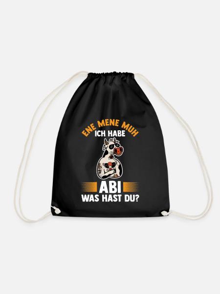 Abitur Abiturient Abifeier Kuh Abi - Turnbeutel - Schwarz