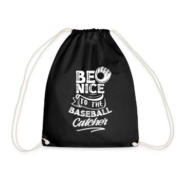 Sei Nett Zum Baseball-Fänger Catcher Baseball - Turnbeutel - Schwarz - Vorne