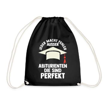 Abitur Abiturient Abifeier Abi - Turnbeutel - Schwarz - Vorne