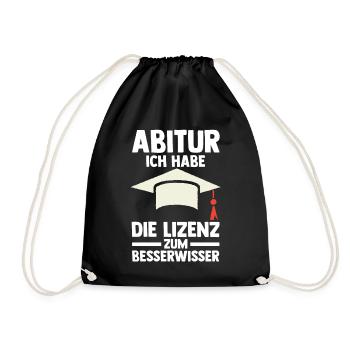 Abitur Abiturient Abifeier Besserwisser Abi - Turnbeutel - Schwarz - Vorne