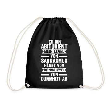 Abitur Abiturient Abifeier Abi - Turnbeutel - Schwarz - Vorne