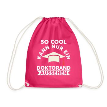 Doktor Abschluss Doktorand Promotion Doktortitel - Turnbeutel - Fuchsia - Vorne