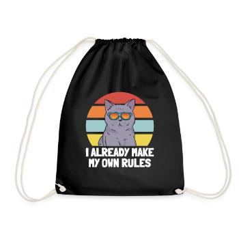 Funny Cat Lover - I Already Make My Own Rules - Turnbeutel - Schwarz - Vorne