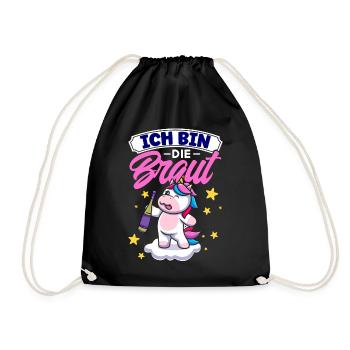 Ich Bin Die Braut Einhorn Jga - Turnbeutel - Schwarz - Vorne