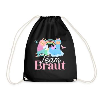 Team Braut ungesellinnen abschied Lama - Turnbeutel - Schwarz - Vorne