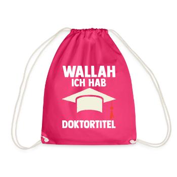 Doktor Abschluss Doktorand Promotion Doktortitel - Turnbeutel - Fuchsia - Vorne