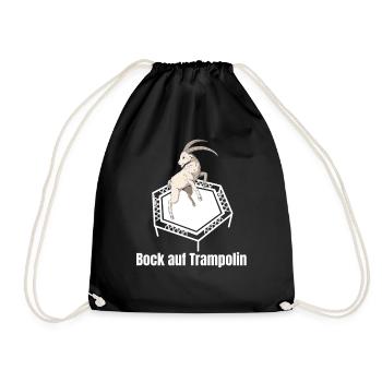 Bock Auf Trampolin - Fitness Workout Athlete Jump - Turnbeutel - Schwarz - Vorne