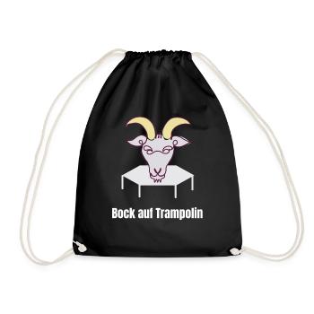 Bock Auf Trampolin - Fitness Workout Athlete Jump - Turnbeutel - Schwarz - Vorne