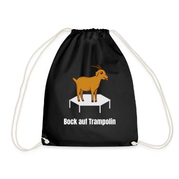 Bock Auf Trampolin - Fitness Workout Athlete Jump - Turnbeutel - Schwarz - Vorne