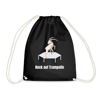 Bock Auf Trampolin - Fitness Workout Athlete Jump - Turnbeutel - Schwarz - Vorne