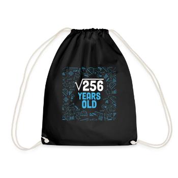 16th birthday - Drawstring Bag - black - Front