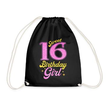 Fille du 16e anniversaire - Sac de sport léger - noir - Devant