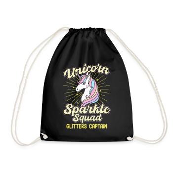Unicorn Sparkle Squad Cutter Captain - Turnbeutel - Schwarz - Vorne