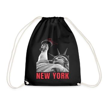 New York City Liberty Statue Manhattan USA - Drawstring Bag - black - Front