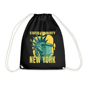 New York City Liberty Statue Manhattan USA - Drawstring Bag - black - Front