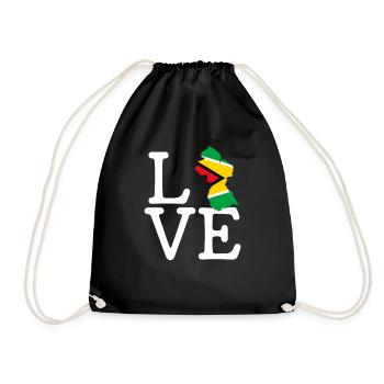 guyana love, guyana - Turnbeutel - Schwarz - Vorne