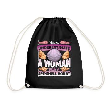 Seashell Collecting Design for an Shell Hunter - Drawstring Bag - black - Front