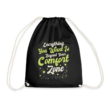 Meaningful Knowledge Motivator Comfort Zone - Drawstring Bag - black - Front