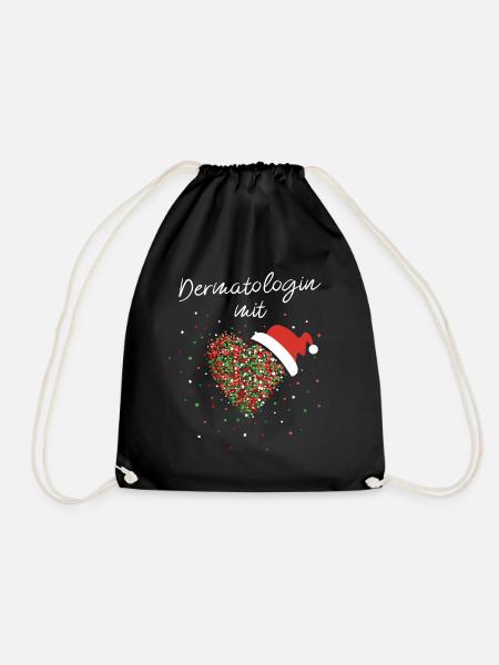 Dermatologue avec coeur motif de Noël Saint-Nicolas - Sac de sport léger - noir