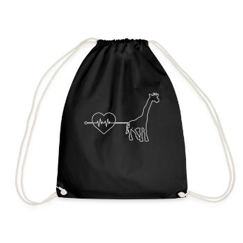 Giraffe Herzschlag - Turnbeutel - Schwarz - Vorne