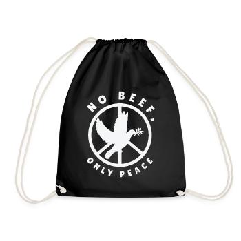 Nature Fan Peace Sign Dove Nature Positivity Bird - Drawstring Bag - black - Front