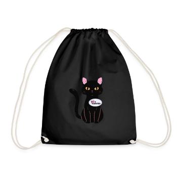 I puked funny cat American choice - Drawstring Bag - black - Front