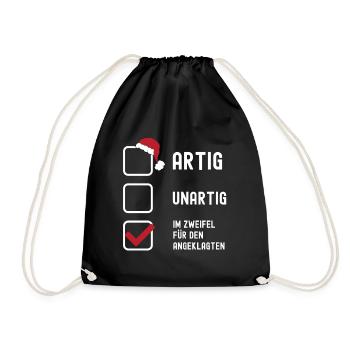 Christmas Naughty In case of doubt for the - Drawstring Bag - black - Front
