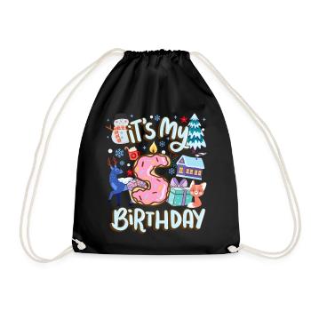 C’est mon beignet de vacances de bonhomme de neige de 5 ans - Sac de sport léger - noir - Devant