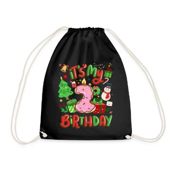 C’est mon beignet de Noël 2 ans Bonhomme de neige - Sac de sport léger - noir - Devant