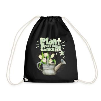 jardinier, jardin, plantez votre propre jardin, en disant - Sac de sport léger - noir - Devant