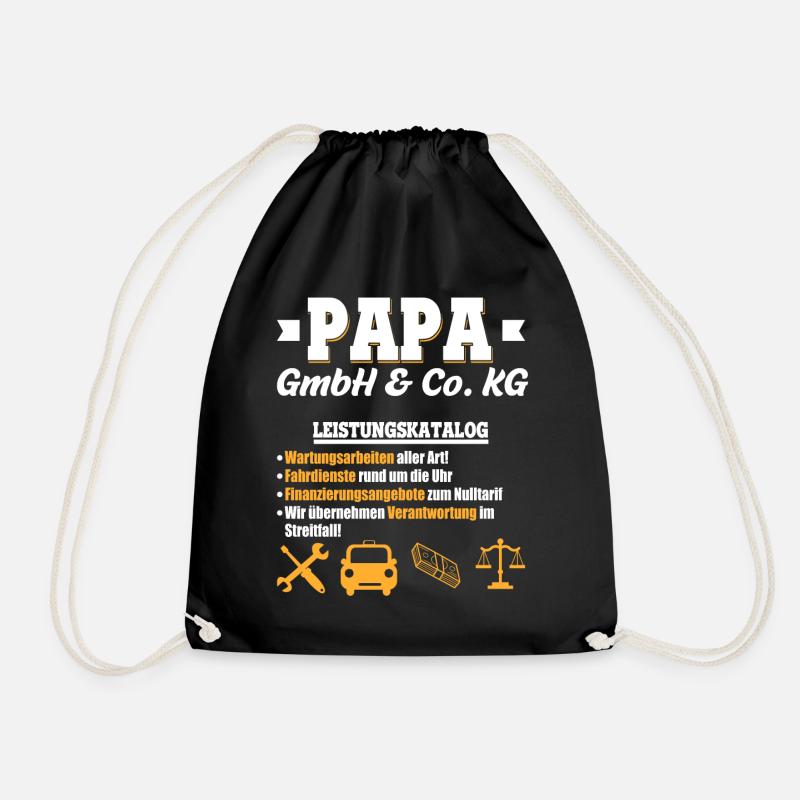 Papa GmbH & Co Leistungskatalog Vaterschaft Kinder - Turnbeutel - Schwarz