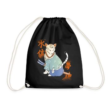 Chat samouraï avec Katana Catmurai Krie japonais - Sac de sport léger - noir - Devant