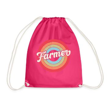 Agriculteur Rétro Vintage - Sac de sport léger - fuchsia - Devant
