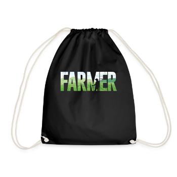 Farming Farmer Farmer - Drawstring Bag - black - Front