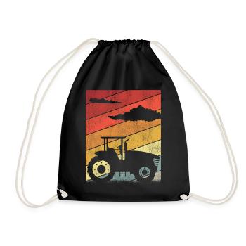 Agriculteur Rétro Vintage - Sac de sport léger - noir - Devant